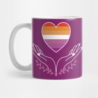 Lesbian Pride Flag Heart Mug